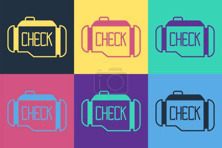 Illustration for Pop art Check engine icon isolated on color background.  Vector - Royalty Free Image