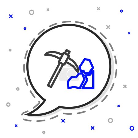 Ilustración de Line Gold mining icon isolated on white background. Colorful outline concept. Vector - Imagen libre de derechos