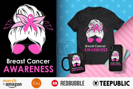 Téléchargez les illustrations : T-shirt sensibilisation au cancer du sein Design - en licence libre de droit
