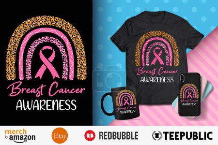 Ilustración de Diseño de camisetas de conciencia sobre el cáncer de mama - Imagen libre de derechos