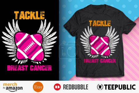 Tackle Breast Cancer Football Pink T-Shirt Design