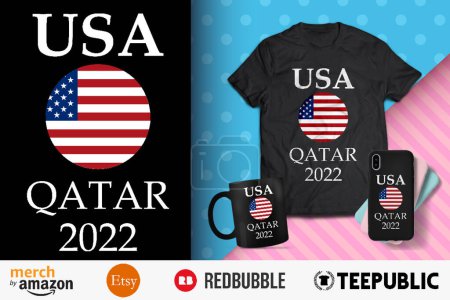 Ilustración de Argentina Qatar 2022 Diseño de Camisa - Imagen libre de derechos