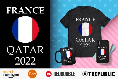 Ilustración de Francia Qatar 2022 Diseño de camisa - Imagen libre de derechos