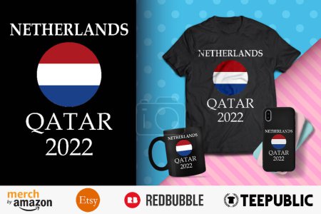 Ilustración de Países Bajos Qatar 2022 Camisa Diseño - Imagen libre de derechos