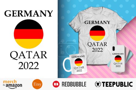 Ilustración de Alemania Qatar 2022 Diseño de camisa - Imagen libre de derechos