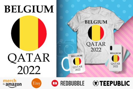 Ilustración de Bélgica Qatar 2022 Diseño de camisa - Imagen libre de derechos