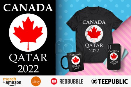 Ilustración de Canadá Qatar 2022 Diseño de camisa - Imagen libre de derechos