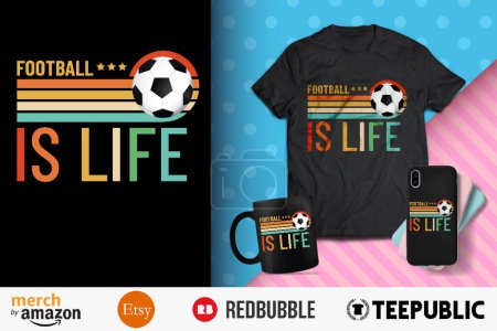 Ilustración de Futbol es diseño de camisa de vida - Imagen libre de derechos