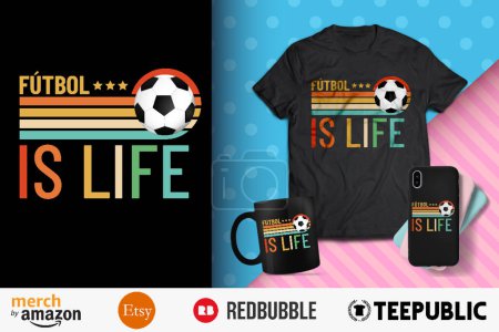 Ilustración de Futbol es diseño de camisa de vida - Imagen libre de derechos