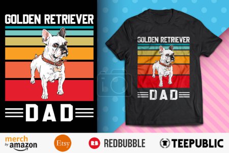 Vintage Golden Retriever Dad T-Shirt Design