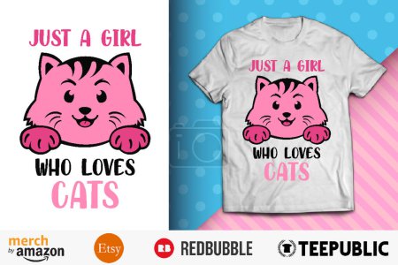 Solo una chica que ama el diseño de camisas de gatos