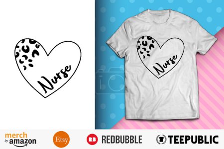 Leopard Heart Nurse Shirt Design