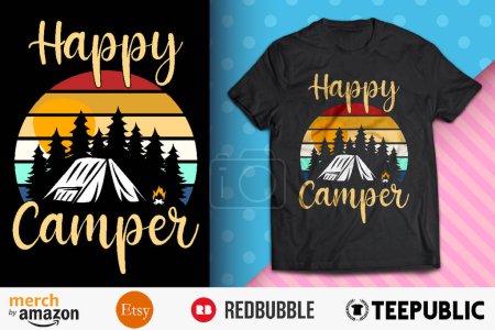 Conception de chemise de camping-car heureux