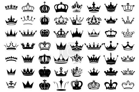 Illustration for Silhouettes crowns set Illustration vector design collection - Royalty Free Image