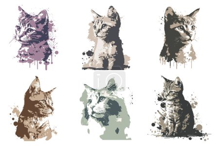 Ilustración de Acuarela gato vector ilustración - Imagen libre de derechos
