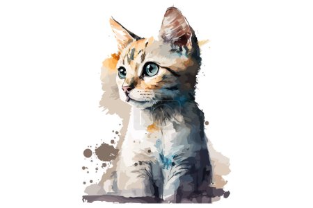 watercolor cat vector illustration