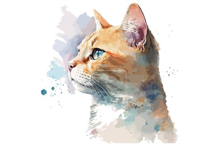 acuarela gato vector ilustración