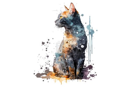 acuarela gato vector ilustración