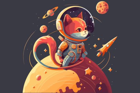 Ilustración de Vector de espacio gato