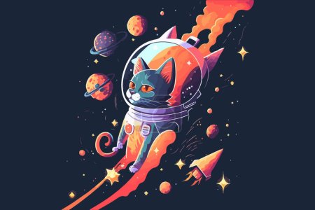Ilustración de Ilustración de Vector de espacio gato - Imagen libre de derechos