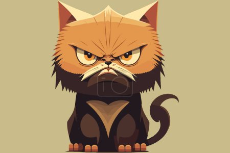 Téléchargez les illustrations : Illustration vectorielle de chat en colère - en licence libre de droit