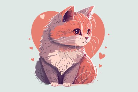 Téléchargez les illustrations : Illustration vectorielle Cat Valentine - en licence libre de droit
