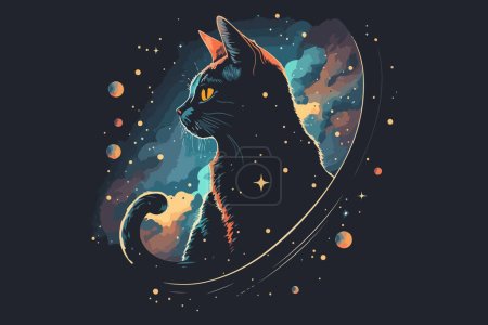 Ilustración de Ilustración del vector Cat Galaxy - Imagen libre de derechos