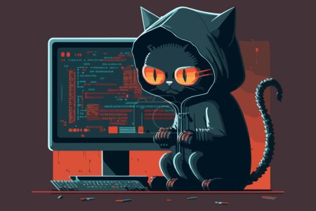 Téléchargez les illustrations : Illustration vectorielle de pirate chat - en licence libre de droit