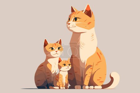 Ilustración de Familia Gatos vector ilustración - Imagen libre de derechos