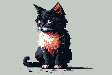 Illustration for Cat pixel vector illustration - Royalty Free Image