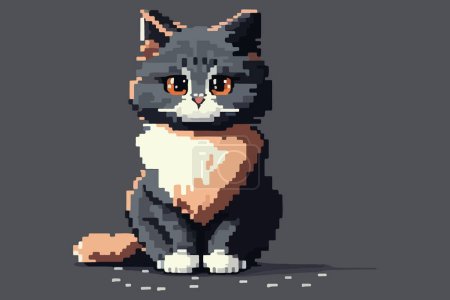 Ilustración de Ilustración del vector de píxeles Cat - Imagen libre de derechos