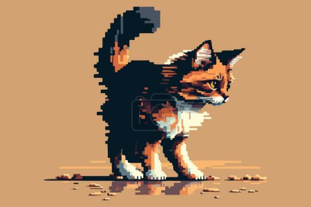 Ilustración de Ilustración del vector de píxeles Cat - Imagen libre de derechos