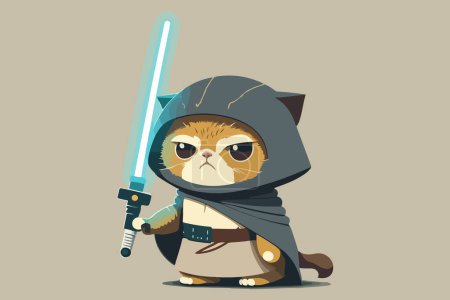 Illustration for Cat warrior style vector illustration, Cat space warrior vector - Royalty Free Image