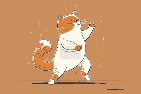 Téléchargez les illustrations : Illustration vectorielle Cat Dancing - en licence libre de droit