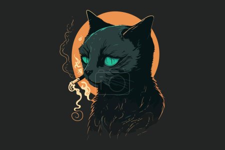 Ilustración de Gato fumar vector ilustración - Imagen libre de derechos