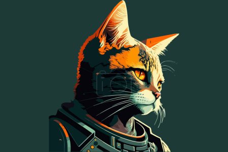 Téléchargez les illustrations : Illustration vectorielle Sci fi Cat - en licence libre de droit
