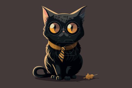 Ilustración de Asistente gato estilo vector ilustración - Imagen libre de derechos