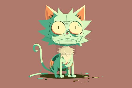 Cat animated style vector illustration