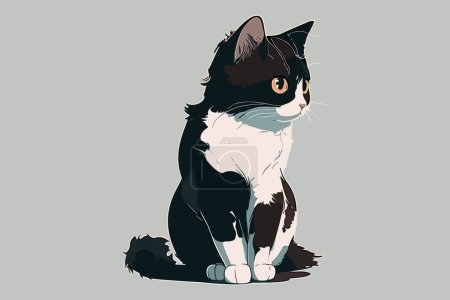 Ilustración de Gato manga estilo vector ilustración - Imagen libre de derechos