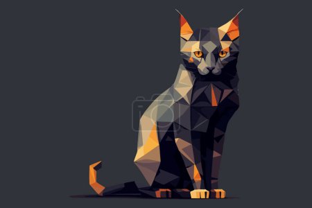Téléchargez les illustrations : Illustration vectorielle Cat Low Poly - en licence libre de droit
