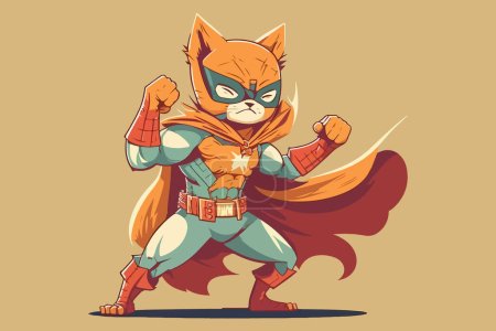 Téléchargez les illustrations : Illustration vectorielle de super-héros chat - en licence libre de droit