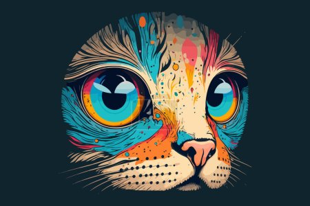 Illustration vectorielle chat coloré