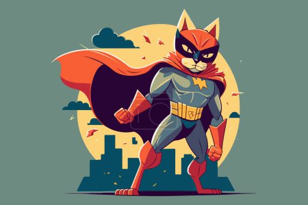 Illustration for Cat superhero vector illustration - Royalty Free Image