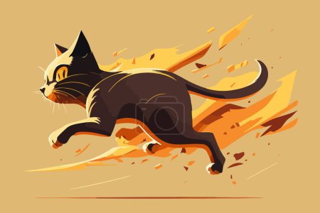 Ilustración de Gato corriendo vector ilustración - Imagen libre de derechos