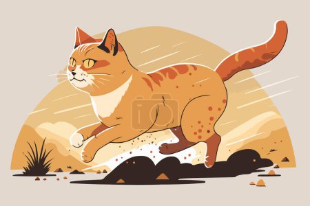Téléchargez les illustrations : Illustration vectorielle Cat running - en licence libre de droit