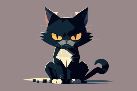 Téléchargez les illustrations : Illustration vectorielle de dessin animé personnage complet chat - en licence libre de droit