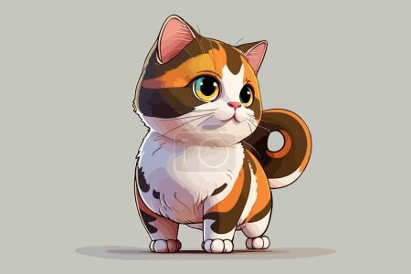 Cat kawaii character cartoon vector illustration