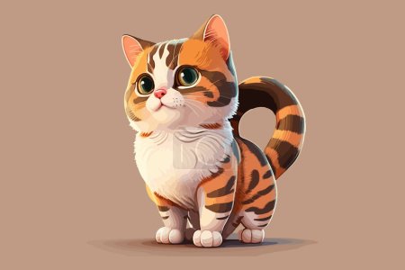 Cat full body character cartoon vector illustration