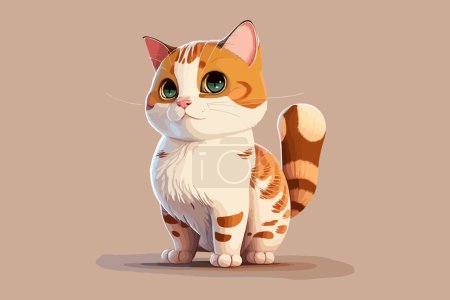 Illustration pour Illustration vectorielle de dessin animé personnage complet chat - image libre de droit