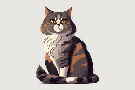 Illustration vectorielle de dessin animé personnage complet chat